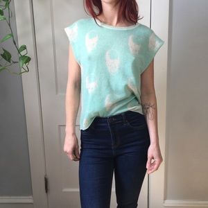 Skull Cashmere Mint Skull Print Soft Shirt Blouse